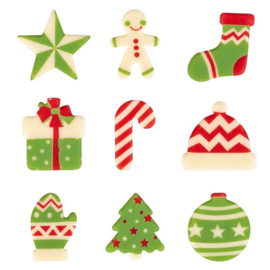 Vianočné dekorácie – 9 druhov – 135 ks
