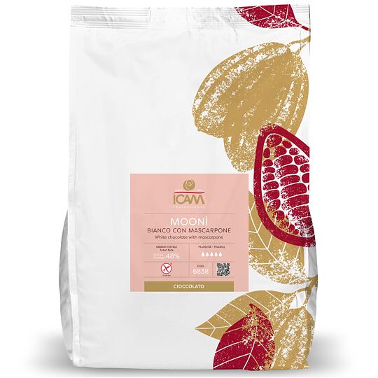 Mooni 32% bílá čokoláda s mascarpone - 4kg