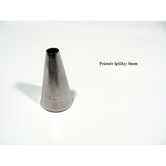Zdobiaca špička hladká z 
ušľachtilej ocele – priemer 8 mm
